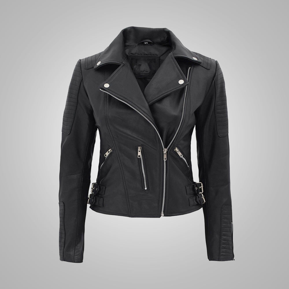 Nikki Roumel Premium Black Leather Biker Jacket