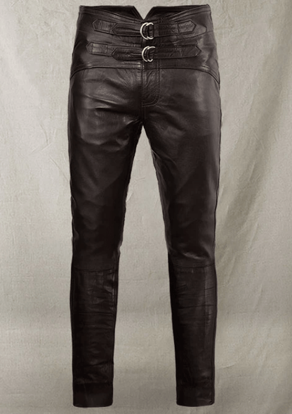 Men's Black Genuine Leather Pants