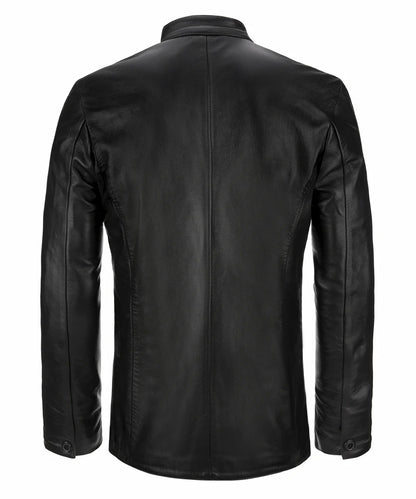 Men’s Black Leather Blazer