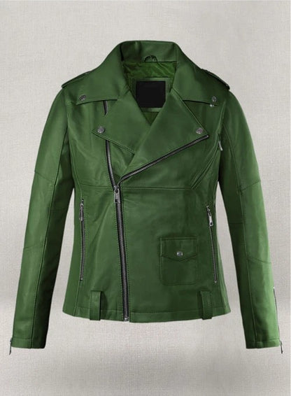 Rihanna Green Leather Jacket