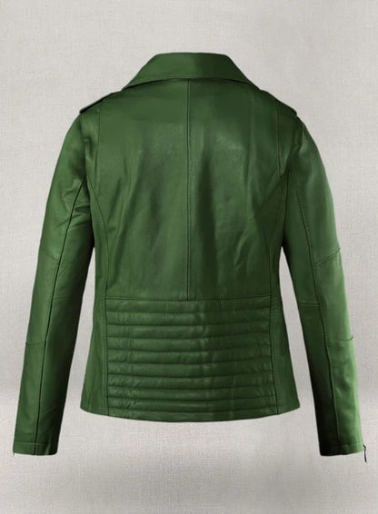 Rihanna Green Leather Jacket