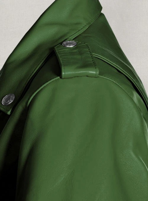 Rihanna Green Leather Jacket