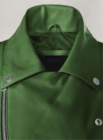 Rihanna Green Leather Jacket