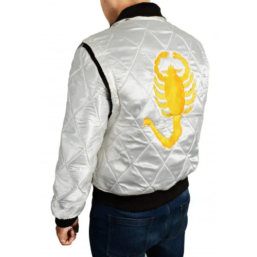 Ryan Gosling Scorpion Drive Satin Puffer Jacket