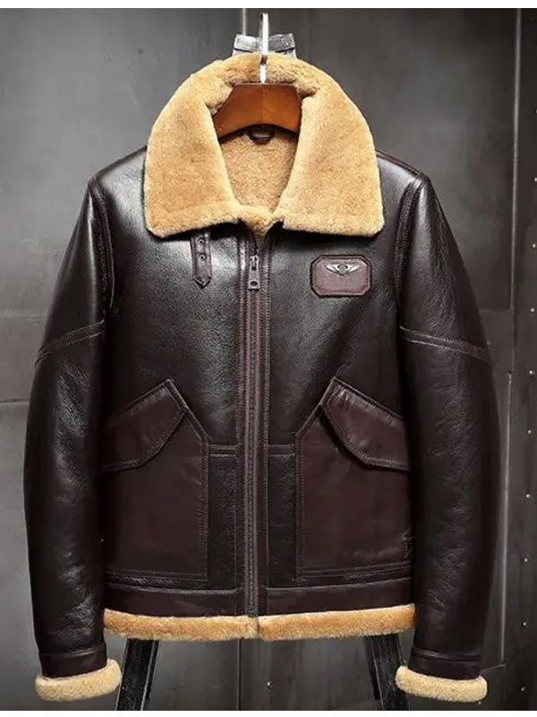 Men's Leather Jacket Fur Coat Air Force Flight Jacket