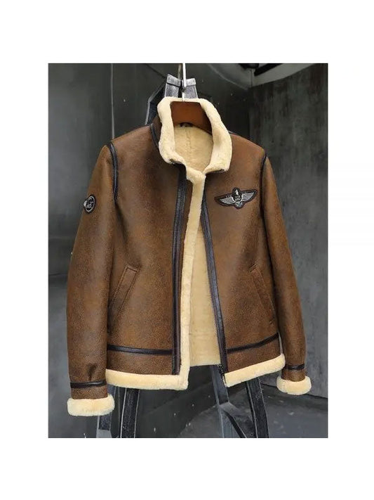 Men's Shearling Motorcycle Leather Jacket