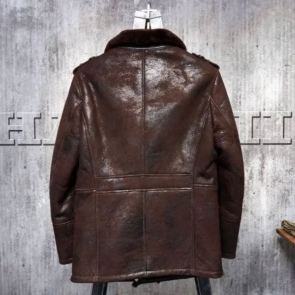 Men's Pilot’s Leather Aviator B3 Sheepskin Flying Bomber Jacket