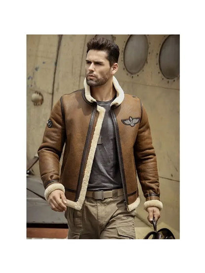 Men's Shearling Motorcycle Leather Jacket