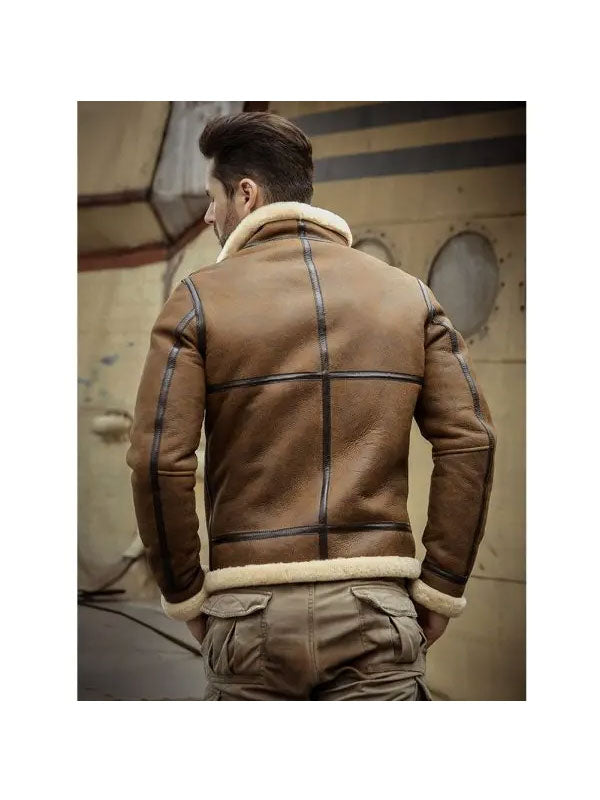 Men's Shearling Motorcycle Leather Jacket