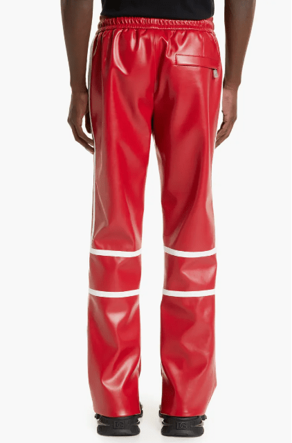 Men's Red Genuine Leather Pants