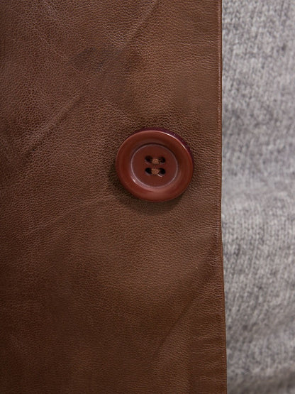 Men's Brown Leather Blazer