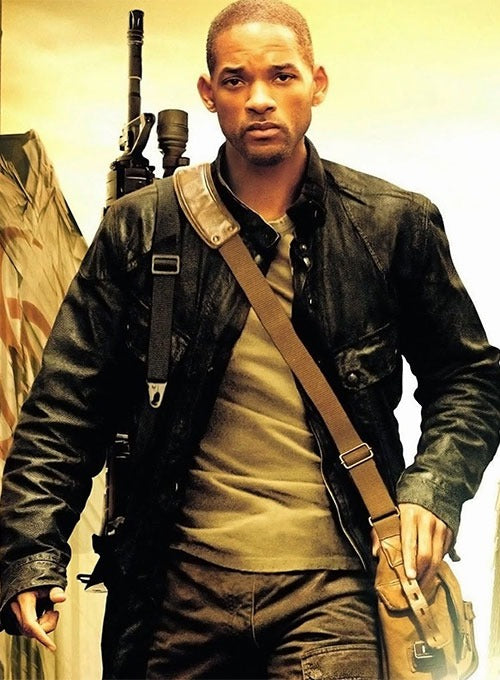 Will Smith "I Am Legend" Black Leather Jacket