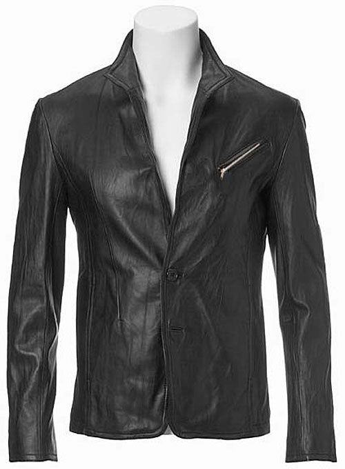 Men’s Elegant Black Leather Blazer